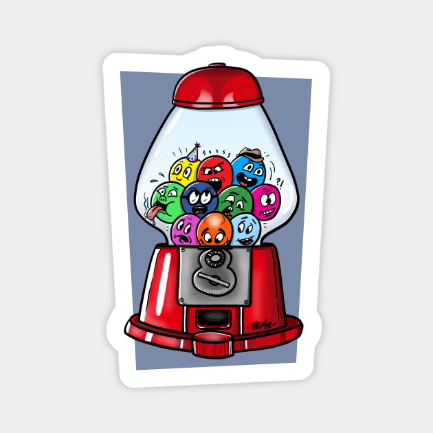 Gumball Machine Doodles Magnet by madebystfn