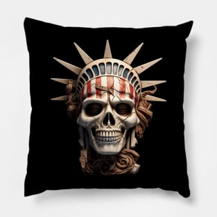 Death Skull Statue Of Liberty Pillow
