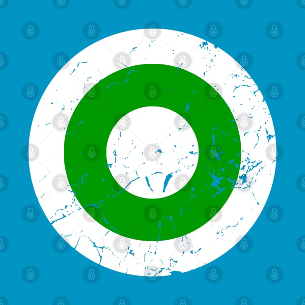 Distressed White and Green Roundel by Alan Hogan