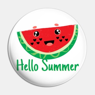 Hello Summer Cute Colorful Watermelon Pin