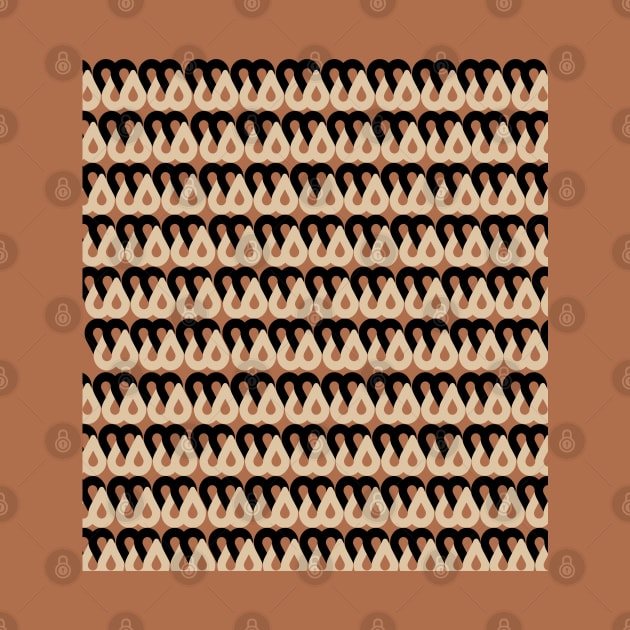 Terracotta Retro Pattern by JuncaArtPrints
