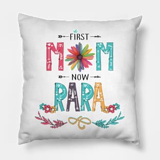 First Mom Now Rara Wildflowers Happy Mothers Day Pillow