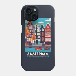 A Vintage Travel Art of Amsterdam - Netherlands Phone Case