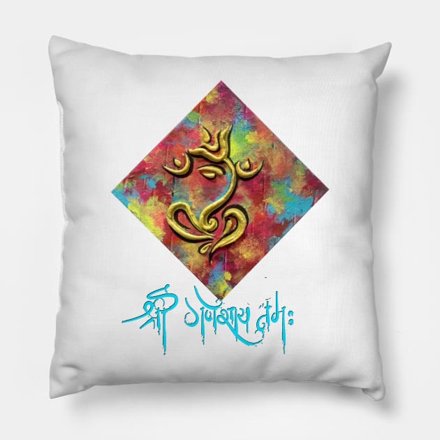 Shri Ganesh Pillow by Mohita--Garg