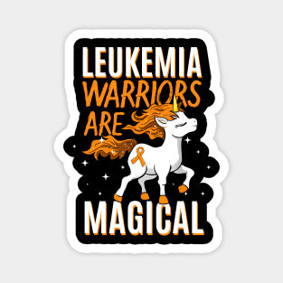 Leukemia Warrior Magical Unicorn Orange Ribbon Magnet