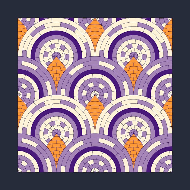 Purple Peacock Tiles by Carolina Díaz