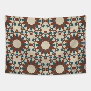 Moroccan pattern (brown and blue) Tapestry