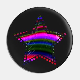 Rainbow Waves Fractal Art Pin