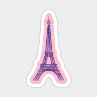 Pink Eiffel Tower Paris Illustration Magnet