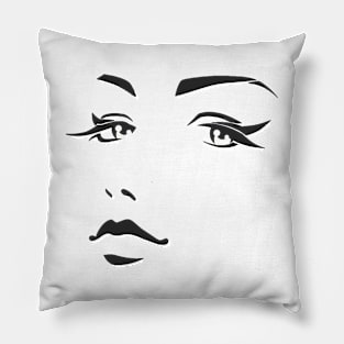 black white face Pillow