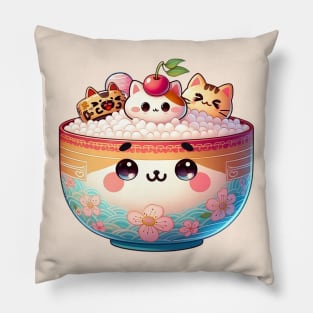 Kawaii Kitty Rice Bowl Pillow