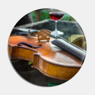 Violin with red wine Pin