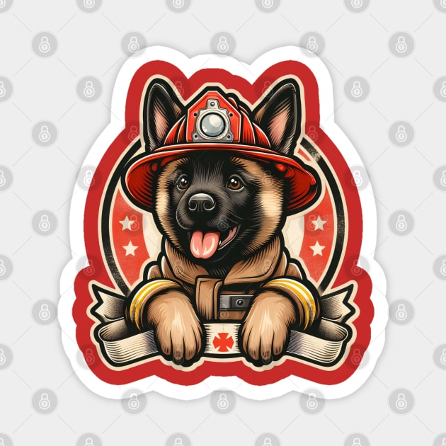 Belgian Malinois Fire fighter Magnet by k9-tee