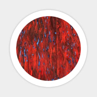 Firefly sea (blue on red) II/III (circle) Magnet