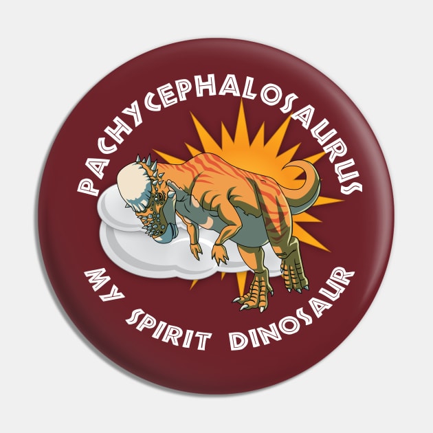 My Pachycephalosaurus Dinosaur Spirit Design Pin by Terra Fossil Merch