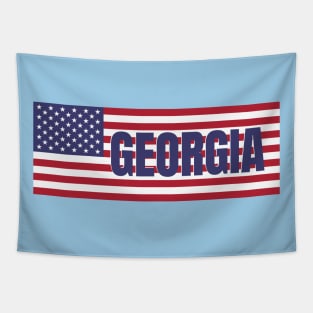 Georgia State in American Flag Tapestry