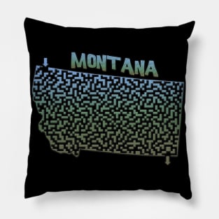 Montana State Outline Maze & Labyrinth Pillow