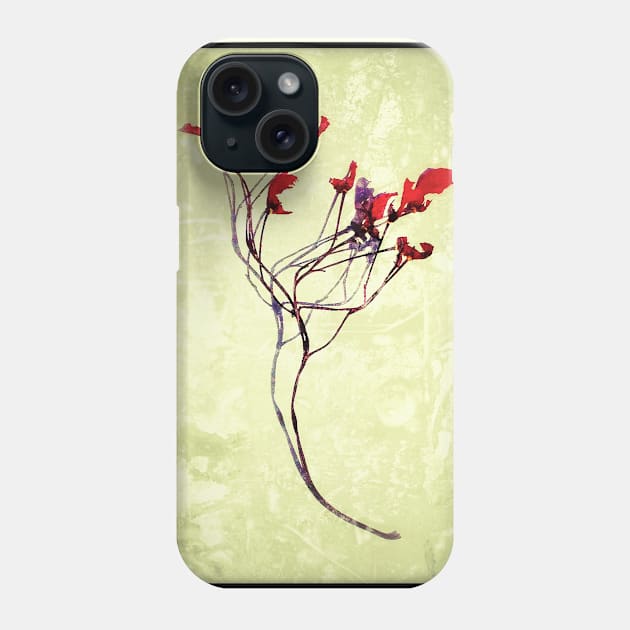 Red flower twig Phone Case by pvjaffe