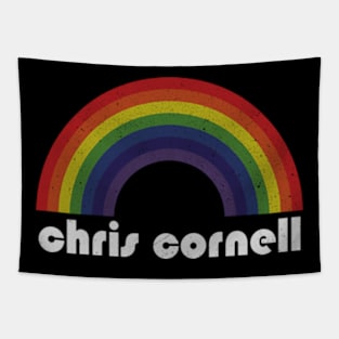 Chris Cornell / Vintage Rainbow Design // Fan Art Design Tapestry