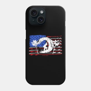 Surfing American Flag Surfboard Design Phone Case