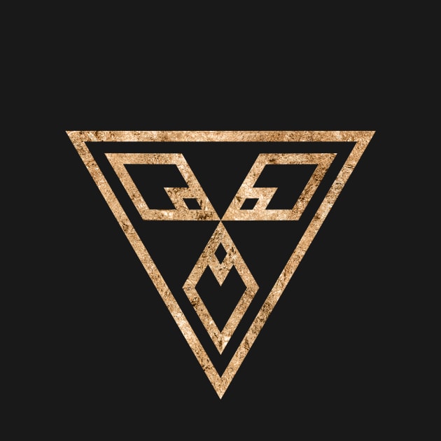 Gold Geometric Glyph Mandala Sigil Rune Sign Seal  -  495 by Holy Rock Design