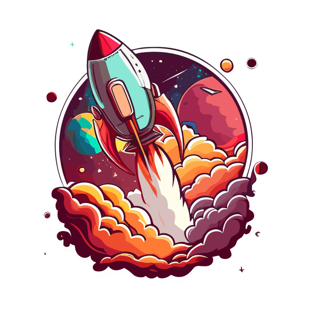 Cartoon rocket ship by JORDYGRAPH