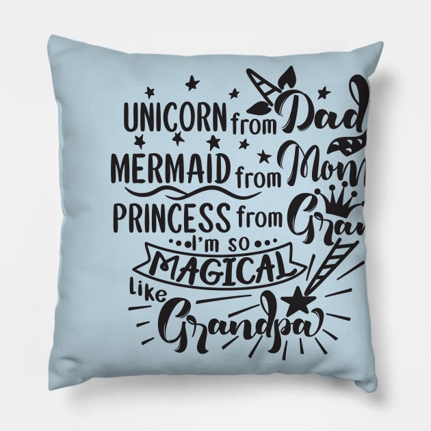 Unicorn Mermaid Princess Pillow by busines_night