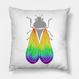 Rainbow-Winged Cicada Pillow