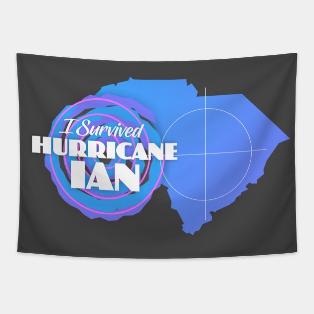 I Survived Hurricane Ian Tapestry by Dale Preston Design