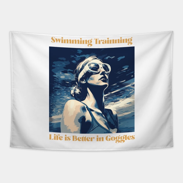 swim instructor, swim coach, swimming trainning, fun designs v6 Tapestry by H2Ovib3s