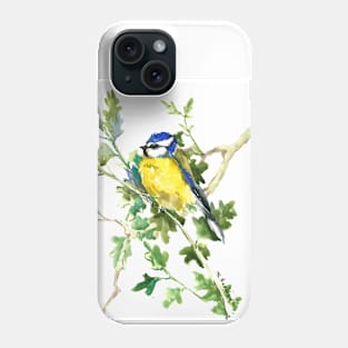 Blue Tit and Oak Tree Phone Case