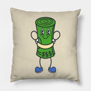 wad of bills retro cartoon color Pillow