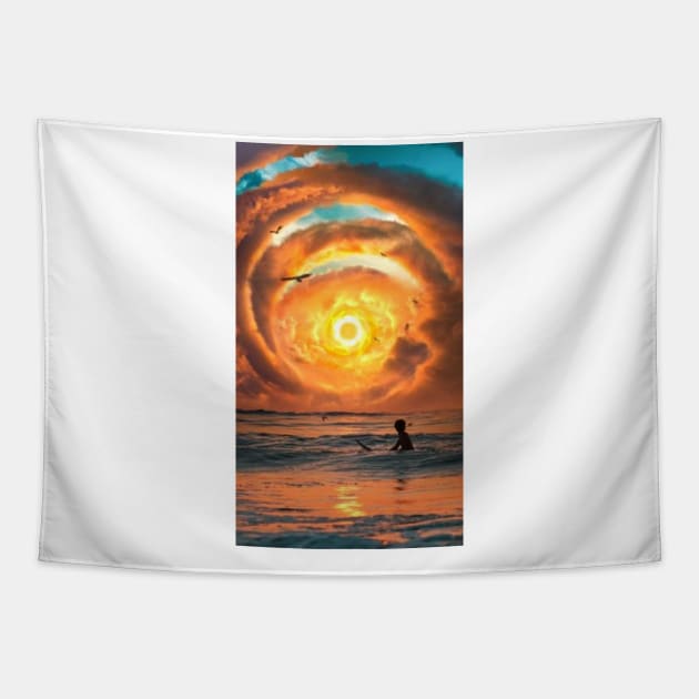 sunset grid Tapestry by Sunset beach lover