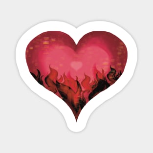 Heart on fire Magnet