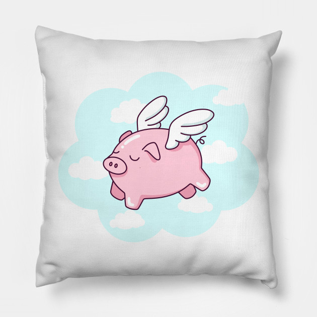 Flying Pig Pig Pillow Teepublic