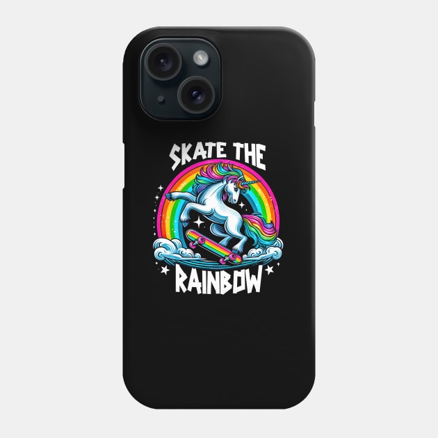 Skate The Rainbow Unicorn Lover Gift ,Birthday Gift Phone Case by T-shirt US