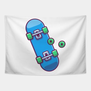 Skateboard with wheels cartoon Tapestry