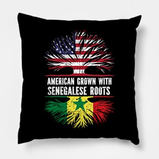 American Grown with Senegalese Roots USA Flag Pillow