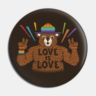 Love is Love Bear Pride Flag by Tobe Fonseca Pin