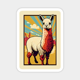 Abstract pop art style portrait of llama Magnet