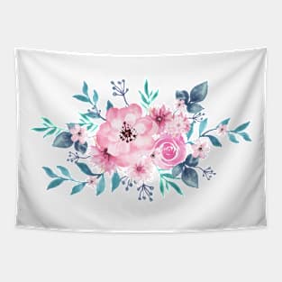 Watercolor Handrawn Rose Bouquet 🌹 Tapestry