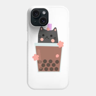 Cat boba tea Phone Case