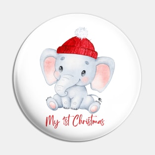 Baby's First Christmas, New Baby Elephant Gift Christmas, 1st Christmas for Baby Pin