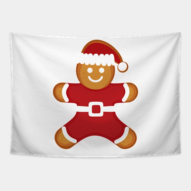 Gingerbread Christmas Man Cookie Tapestry by RageRabbit