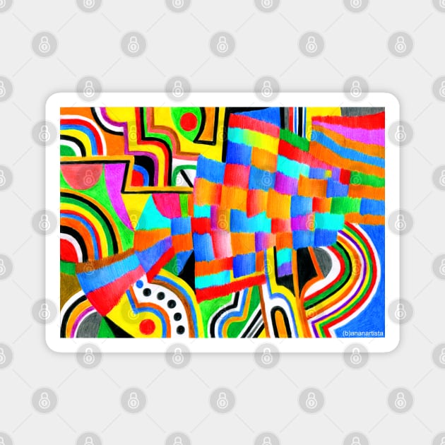 Campi di gioia nel mio cuore (colorful abstract art) Magnet by (b)ananartista sbuff