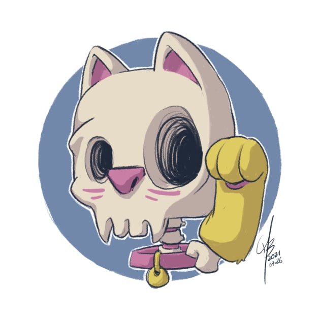 Skull Maneki Neko by MBGraphiX