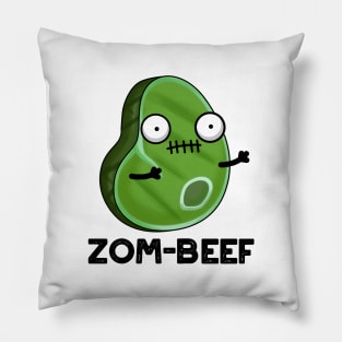 Zom-beef Cute Halloween Zombie Meat Pun Pillow