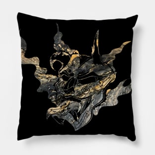 Golden Oni Mask Pillow