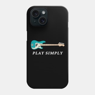 Play Simply Bass Guitar Teal Color Phone Case