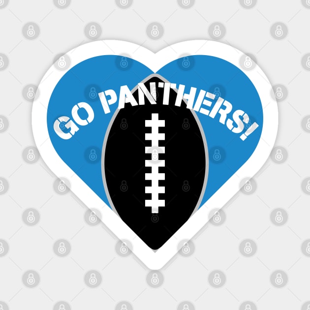 Heart Shaped Carolina Panthers Magnet by Rad Love